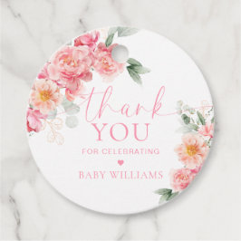 Etiquetas Para Lembrancinhas Piper Peony Floral Chá de fraldas Obrigado Favor