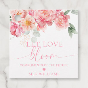Etiquetas Para Lembrancinhas Piper Peony Floral Deixe o Amor Florescer Favor