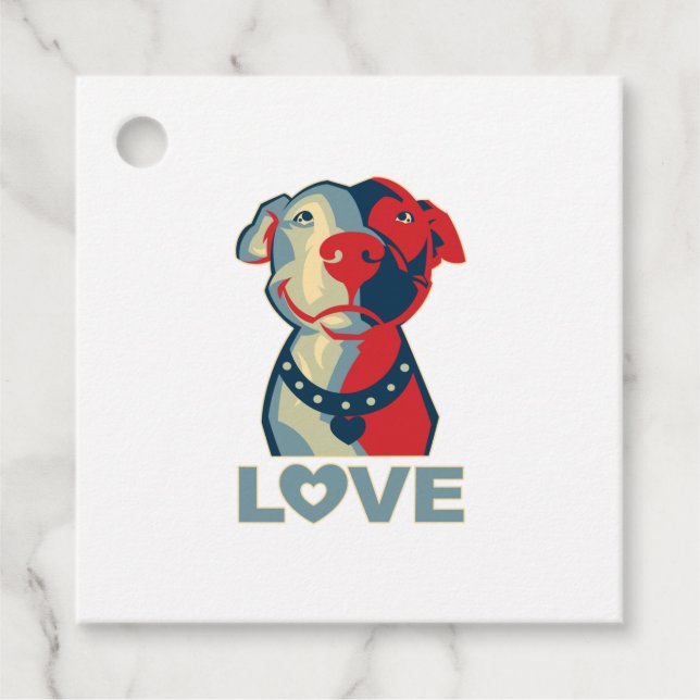 Etiquetas Para Lembrancinhas Pitbull - AMOR (Frente)