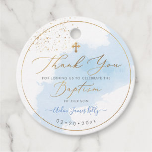 Etiquetas Para Lembrancinhas PixDezines H2 Blue Dust Baptism Obrigado