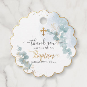 Etiquetas Para Lembrancinhas PixDezines H2 Goma Azul Eucalyptus Baptism