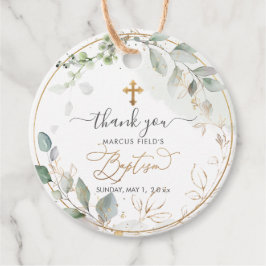 Etiquetas Para Lembrancinhas PixDezines Watercolor Gum Eucalyptus WreathBaptism