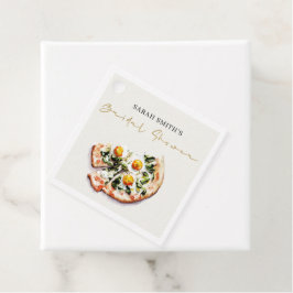 Etiquetas Para Lembrancinhas Pizza de Ovo Manjericão Fofa e Elegante para Chá d