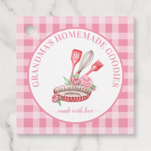 Etiquetas Para Lembrancinhas Placa de empate rosa Buffalo Check Kitchen Utensil