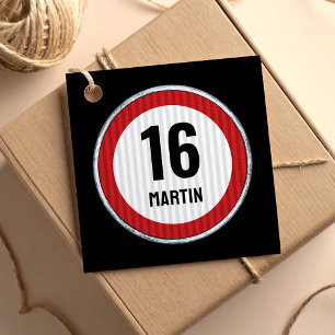 Etiquetas Para Lembrancinhas Placa de Velocidade de Aniversário de 16 Anos