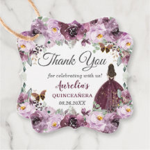 Plum Mauve Floral Butterflies Brunette Princesa