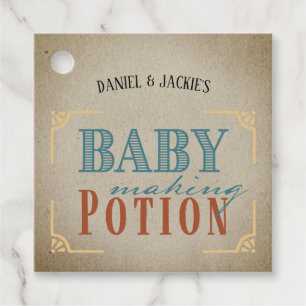 Etiquetas Para Lembrancinhas Poção de Feitura de Bebê Vintage Baby Shower