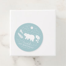 Polar Bear Blue Winter Birday Obrigado