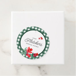 Etiquetas Para Lembrancinhas Pomegranate & Green Gingham Personalizado