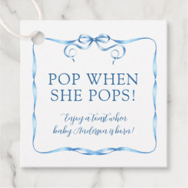 Etiquetas Para Lembrancinhas Pop De Fita Azul De Água Quando Pop