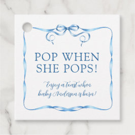 Etiquetas Para Lembrancinhas Pop De Fita Azul De Água Quando Pop