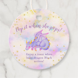 Etiquetas Para Lembrancinhas Pop Quando Ela Pop O Chá de fraldas Do Dragão Roxo