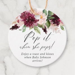 Etiquetas Para Lembrancinhas Pop, quando ela pop o floral rosa e burgundy