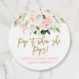 Etiquetas Para Lembrancinhas Pop quando ela Pop rosa e floral dourado