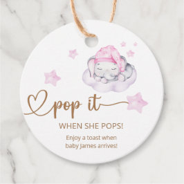 Etiquetas Para Lembrancinhas Pop Quando Pop O Chá de fraldas De Elefante Rosa