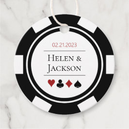 Etiquetas Para Lembrancinhas Pôquer Branco Negro Casado Las Vegas Chip