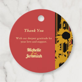 Etiquetas Para Lembrancinhas Pôr do Sol de Girassol Coral Agradecimento de Casa