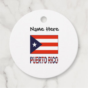 Etiquetas Para Lembrancinhas Porto Rico e Bandeira de Porto Rico com o Seu Nome