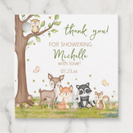 Etiquetas Para Lembrancinhas Praça dos Animais da Floresta Verde Castanho