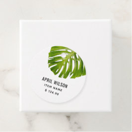 ETIQUETAS PARA LEMBRANCINHAS PREÇO DE FOLIAGEM DE FOLHA VERDE MONSTERA ELEGANTE