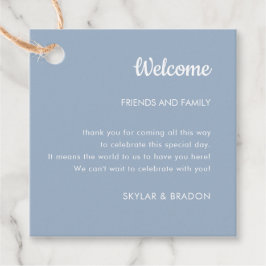 Etiquetas Para Lembrancinhas Presente de boas-vindas azul e de casamento minima