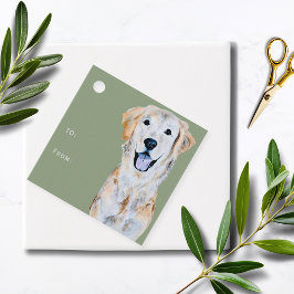 Etiquetas Para Lembrancinhas Presente de Cachorro Golden Retriever em Aquarela