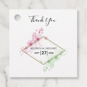 Etiquetas Para Lembrancinhas Presente de Casamento das Flores de Aquarela Elega