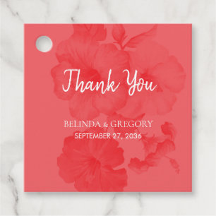 Etiquetas Para Lembrancinhas Presente de Casamento Elegante Hibisco Aquarela