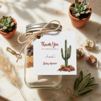 Etiquetas Para Lembrancinhas Presente de Chá de Bebê Boho Deserto Sudoeste Darl