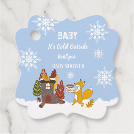 Etiquetas Para Lembrancinhas Presente de Chá de fraldas Fox Winter Snowflakes