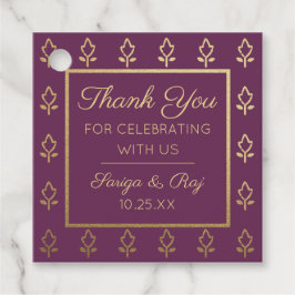 Etiquetas Para Lembrancinhas Presente de devolução do casamento da flor Dourada