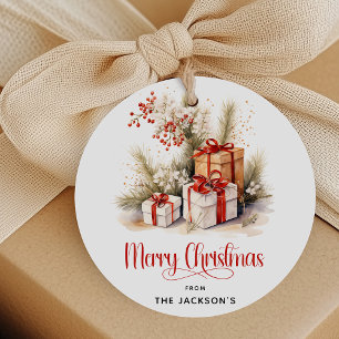 Etiquetas Para Lembrancinhas Presente de Natal Alegre e Festivo Elegante