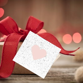 Etiquetas Para Lembrancinhas Presente Rosa e Coração Moderno Pastel