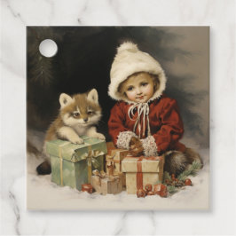 Etiquetas Para Lembrancinhas Presentes de Natal para Crianças Vintage Watercolo