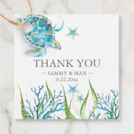 Etiquetas Para Lembrancinhas Presentes De Tartaruga Do Mar De Cores Aquáticas
