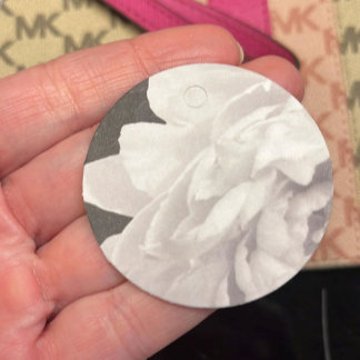 Etiquetas Para Lembrancinhas Preto e Branco de Peônia refinada