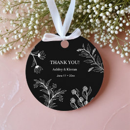 Etiquetas Para Lembrancinhas Preto Floral Elegante e Branco
