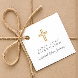 Etiquetas Para Lembrancinhas Primeira Comunhão Elegante Blue Cross Boy
