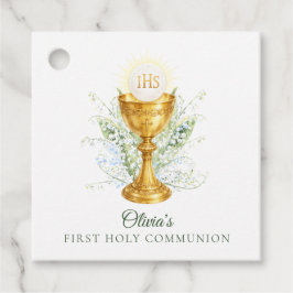 Etiquetas Para Lembrancinhas Primeira Comunhão Floral em Aquarela Elegante
