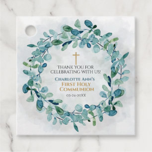 Etiquetas Para Lembrancinhas Primeira Sagrada Comunhão Favor Tags Greenery Folh