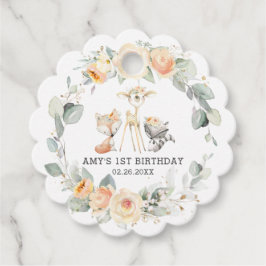 Etiquetas Para Lembrancinhas Primeiro aniversario Amarelo De Animais Da Florest