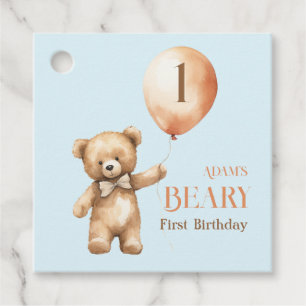 Etiquetas Para Lembrancinhas Primeiro aniversario de Bear Blue Boy Minimer