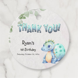 Etiquetas Para Lembrancinhas Primeiro aniversario de Dinossauro de Cores Aquáti