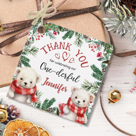 Etiquetas Para Lembrancinhas Primeiro aniversario De Natal Winter Obrigado Favo