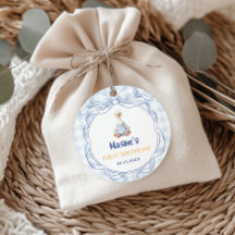 Primeiro Aniversário do Menino do Ganso Xadrez Azu