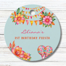 Etiquetas Para Lembrancinhas Primeiro aniversario Floral Azul Fiesta Rosa Muito