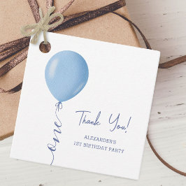 Etiquetas Para Lembrancinhas Primeiro aniversario Minimalista Blue Balloon Boy