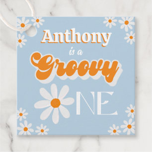 Etiquetas Para Lembrancinhas Primeiro aniversario Retro Groovy One Boys