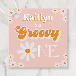 Etiquetas Para Lembrancinhas Primeiro aniversario Retro Groovy One Girls