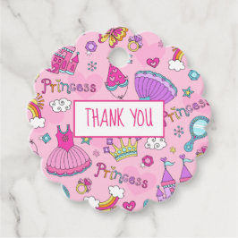 Etiquetas Para Lembrancinhas Princesa Rosa, Obrigado Por Tags Favoráveis